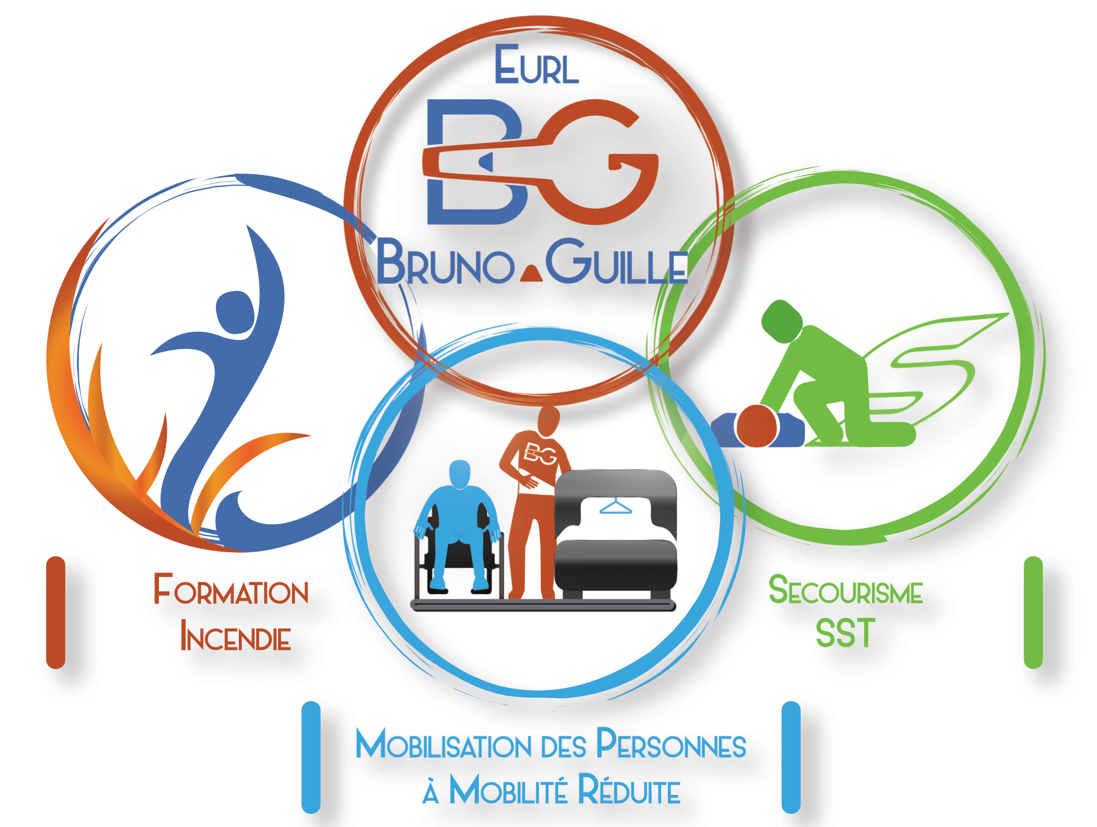 logo tripartite de Bruno Guille vertical